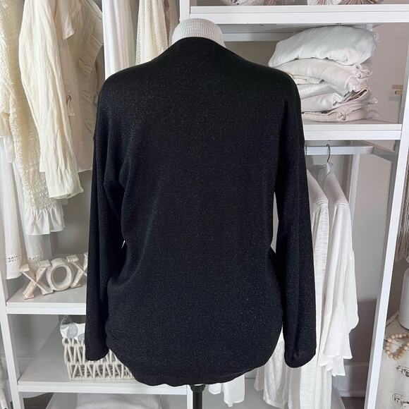 Saks Fifth Avenue The Works women's size Large black w metallic threads #1667 - Picture 7 of 9